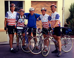 Gunnel and group at end of 120-mile day.