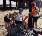 Fixing a flat.