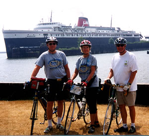 Gunnel in front of ship.