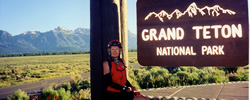 Gunnel at Grand Teton National Park Sign.